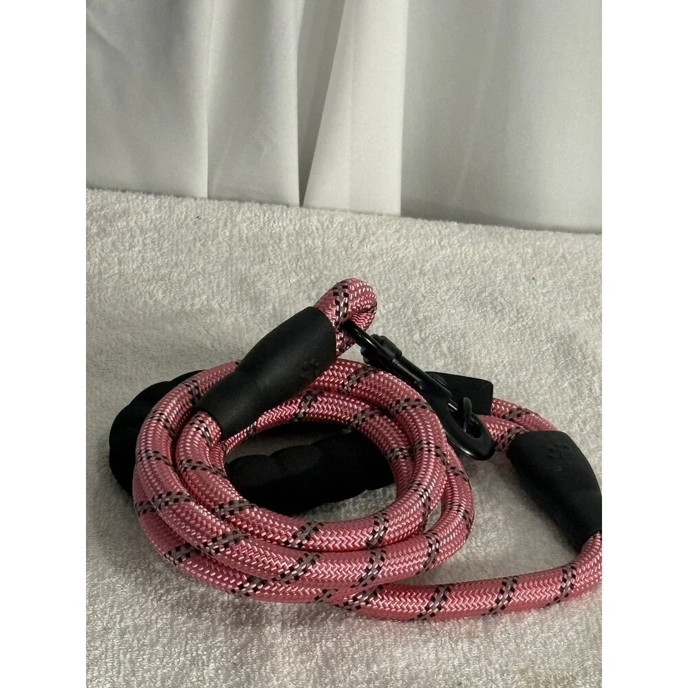 Heavy Duty pink/Blk Leash Reflective Comfort HandleW/ Swivel Hook 5Ft NWOT